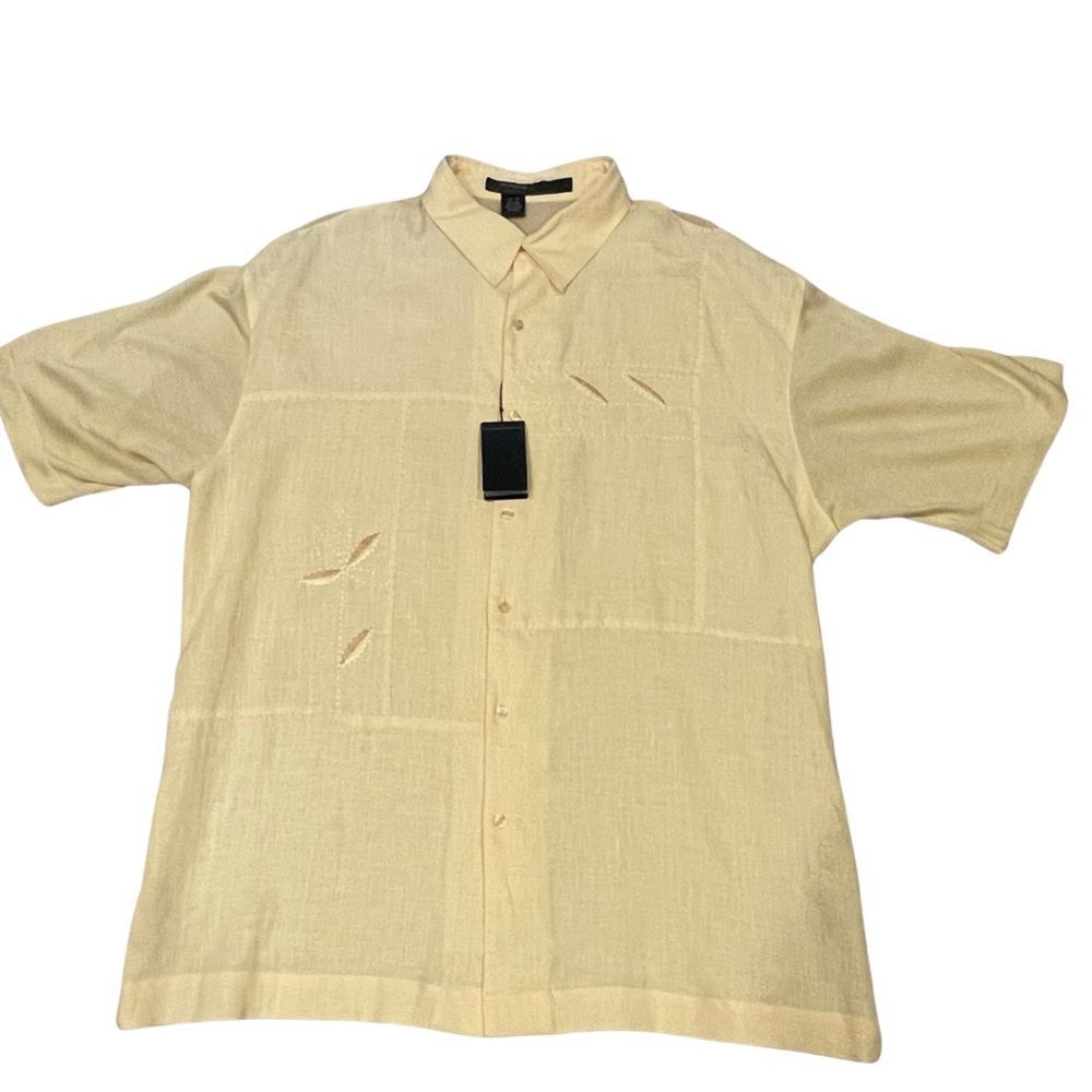 Vintage Pelle Pelle Marc Buchanan Men’s Silk & Linen Shirt 3XL - Picture 8 of 9